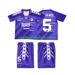 Camisola Real Madrid ZIDANE 5 1996 Retro Criança Equipamento Segundo 1994 Manga Curta